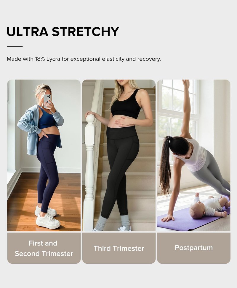 BRXL B R X L Ultra Stretchy Scrunch Butt Lycra Workout Leggings with Pockets for Women, High Waisted Athletic Gym Yoga Pants Black S