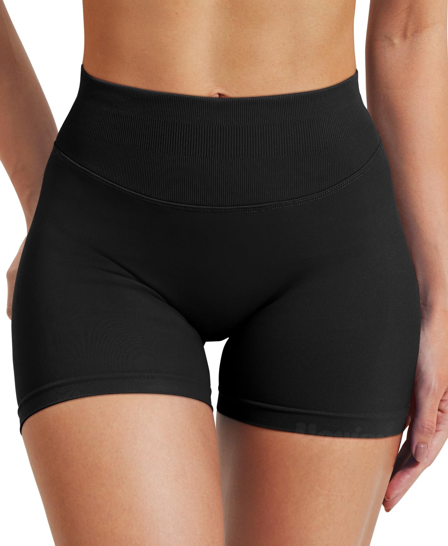 VOYJOY Women Workout Impact Shorts 2.5"/ 3.6"/ 4.5"/ 6" Scrunch Butt Lifting Gym Seamless Booty Biker Shorts Black
