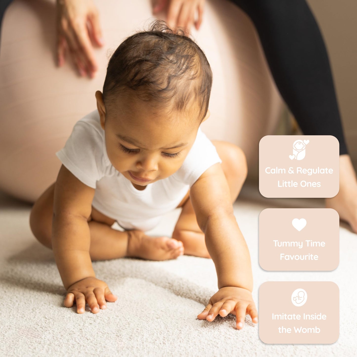 BABYGO Birthing Ball - Pregnancy Yoga Labor & Exercise Ball & Book Set Trimester Targeting, Maternity Physio, Birth & Recovery Plan Included Anti Burst Eco Friendly (Nude, 65cm)