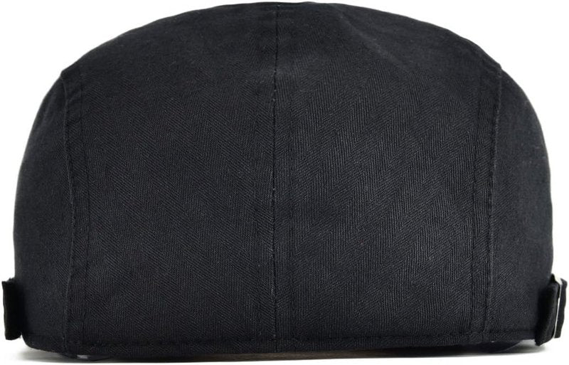 Men's Cotton Adjustable Newsboy Beret Cap - Stylish Ivy Cabbie Flat Hat for All Seasons