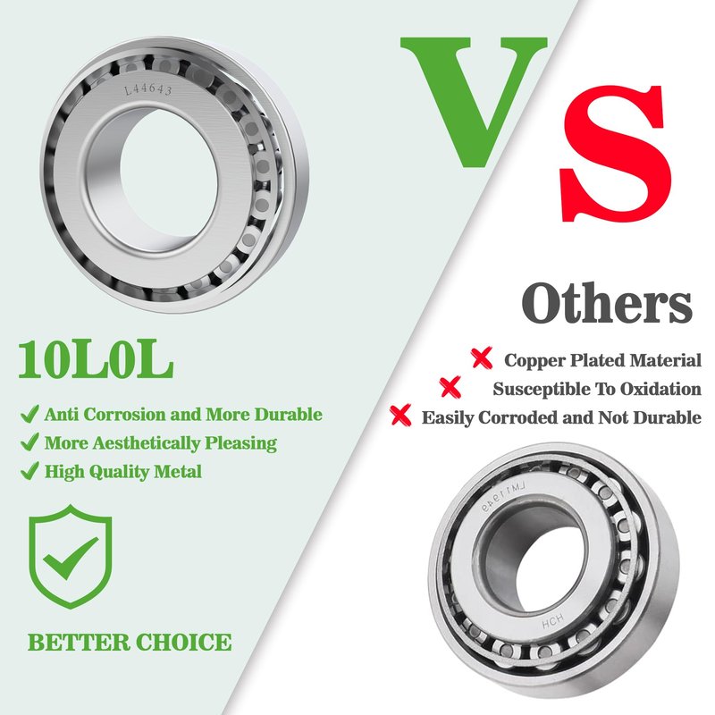 10L0L Golf Cart Front Wheel Hub Bearings & Oil Seals Kits for EZGO TXT 1976-up, Replace Part 50892-G1, 25146-G1 (2 Pack)