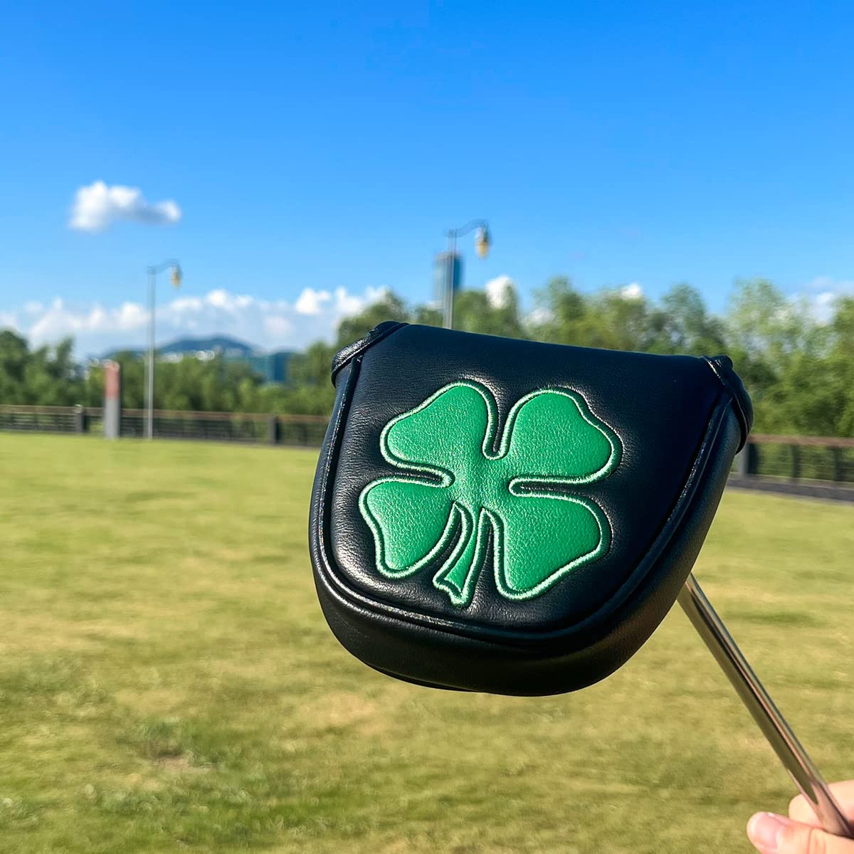 Barudan Golf 4 Leaf Clover Golf Mallet Putter Cover Headcover Club Protector Magnetic Clover for Odyssey 2ball,Red Oworks,Stroke Lab,Scotty Cameron,Taylormade Putters