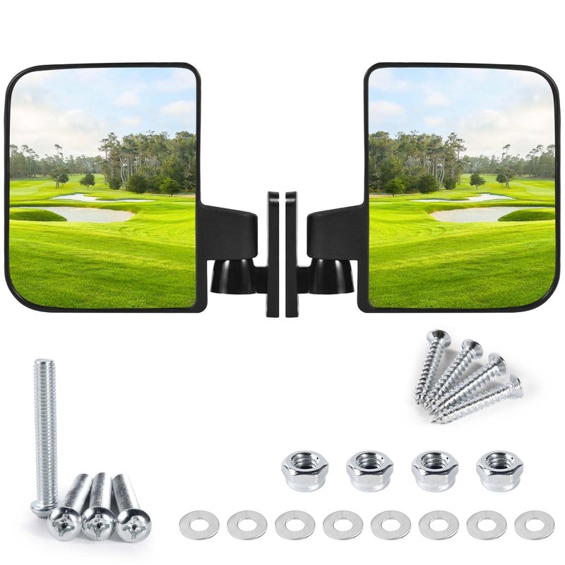 OBTANIM Adjustable Golf Cart Side Rear View Mirrors for Club Car EZ GO Yamaha and Others Carts