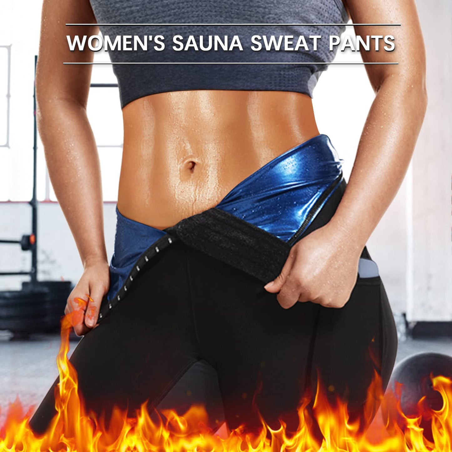 LMCOB Women Sauna Sweat Pants Compression Slimming Leggings(70061-1MC-L)