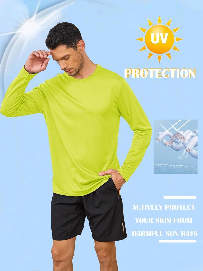 Men's Long Sleeve Athletic Shirts - Quick Dry Moisture-Wicking Workout Tees | 5 Pack