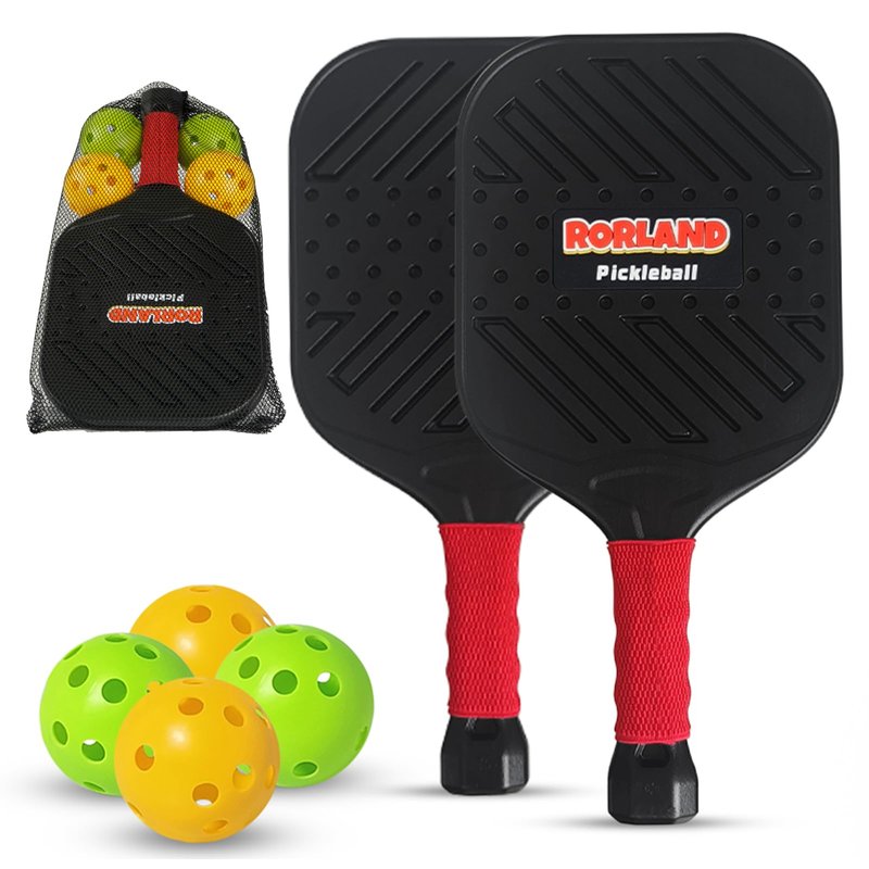 RORLAND Waterproof Pickleball Paddles Set of 2,Fun Play Sport Game for Kids or Adults Beginner,Teenagers Indoor Outdoor Activities (L,157g)