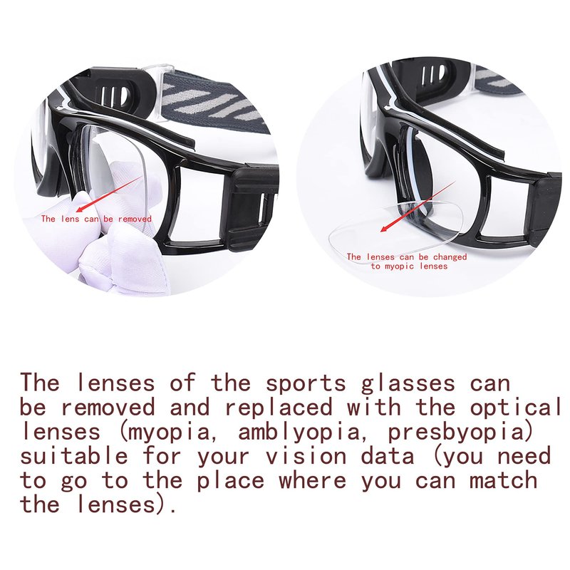 SooGree Professional Sports Goggles Glasses Men Women Racquetball Basketball Football Sport Eyewear Protective Glasses Anti-fog Shock Collision Lens Replaceable (Yellow Frame White Pad) 8068