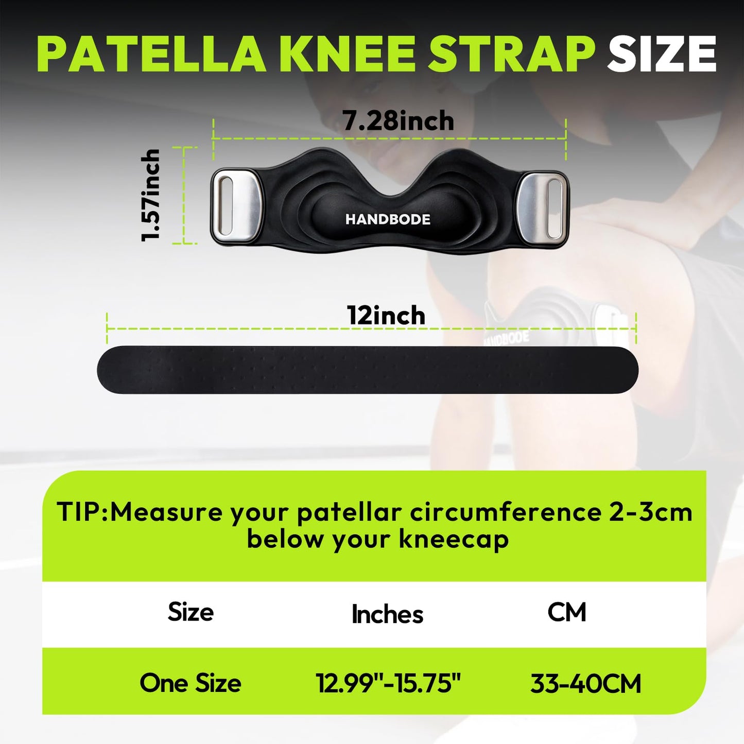 HANDBODE Patellar Tendon Support Strap, Knee Brace for Men & Women, 2 Pack