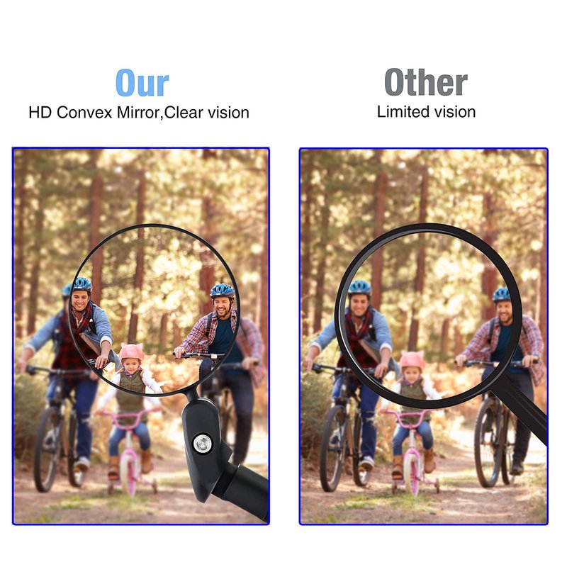 LWPITTY Bike Mirrors 2pcs Bar End Bicycle Mirrors for Handlebars - Cycling Lightweight Rear View Mirrors, Safe Rearview Mirror for Mountain Road Bike