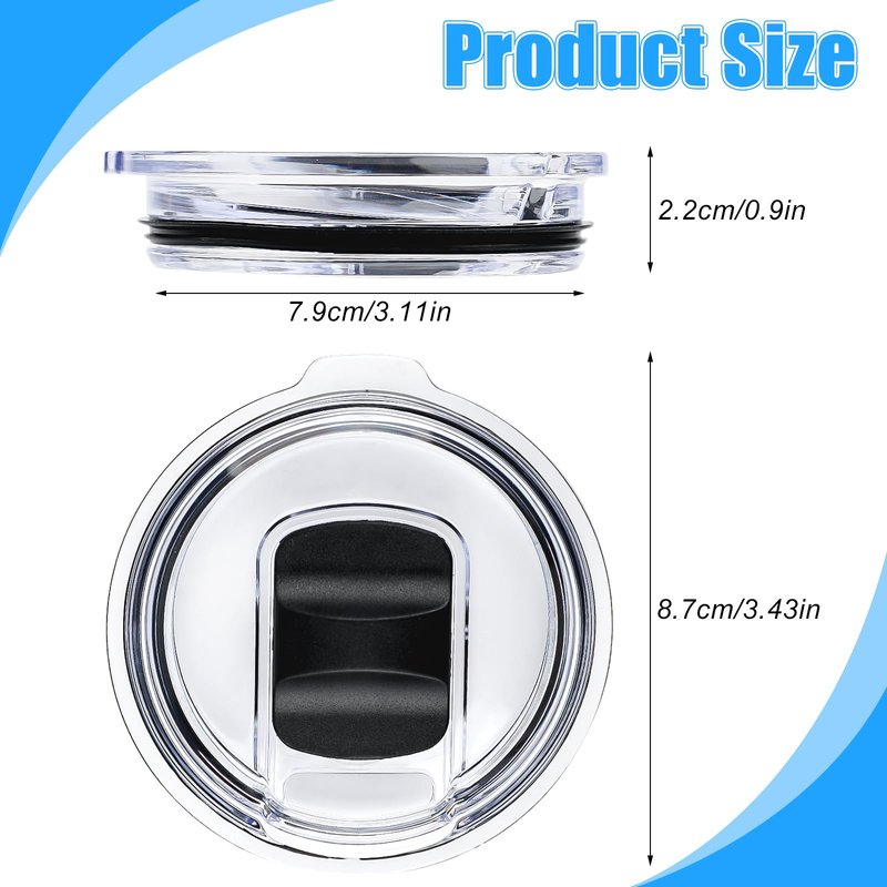 20 oz Tumbler Lid for Yeti, 4 Pcs Magnetic Replacement Lids for Yeti Rambler 20 oz Tumbler, 10/24 oz Mug and 10 oz Lowball, Travel Spill Proof Cup Lids Covers with Magnetic Slider Switch, BPA Free