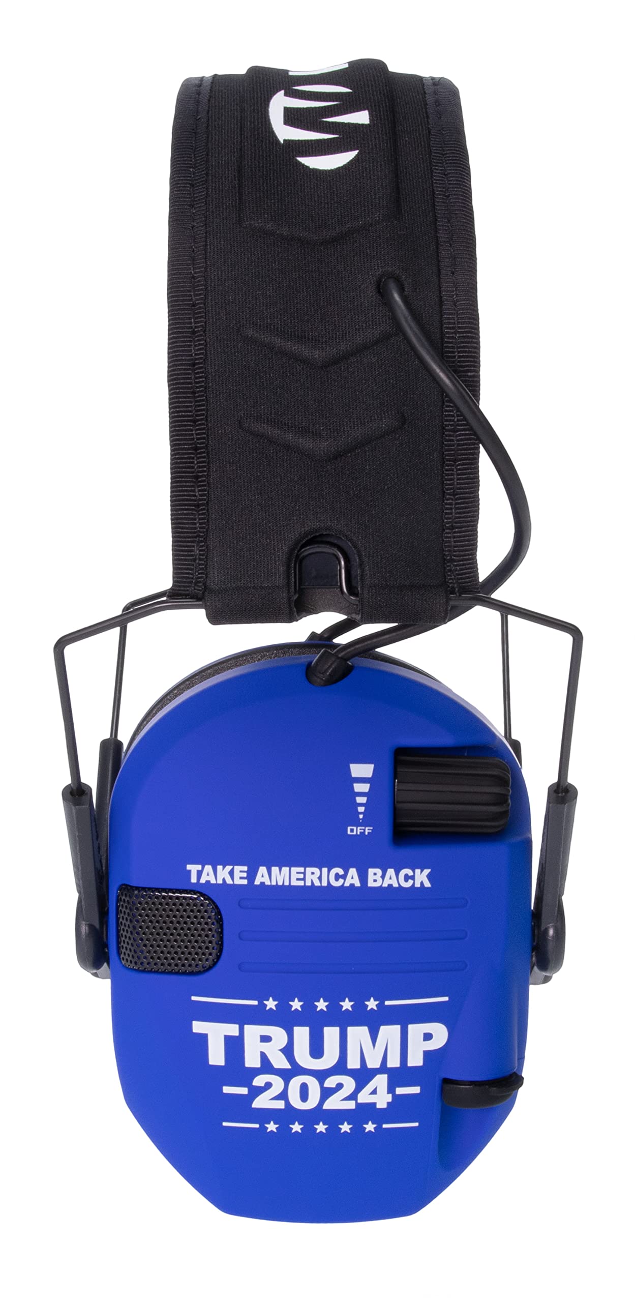 Walker's Razor Slim Shooting Earmuffs - Take America Back Series (Trump 2024) Bundle with Walkie Talkies, Protective Cases, Shooting Glasses and Cleaning Cloths 2-Pack