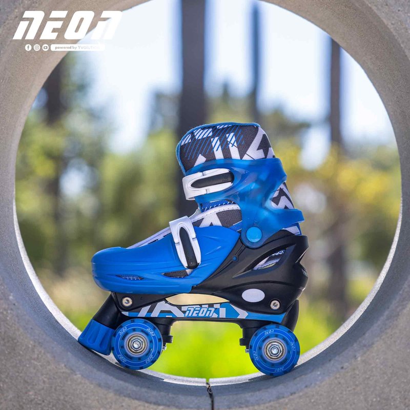 Yvolution Neon Combo Skates | 2-1 Quad and Inline Skates for Kids with LED Wheels | Adjustable Sizing (Green, 12-2)