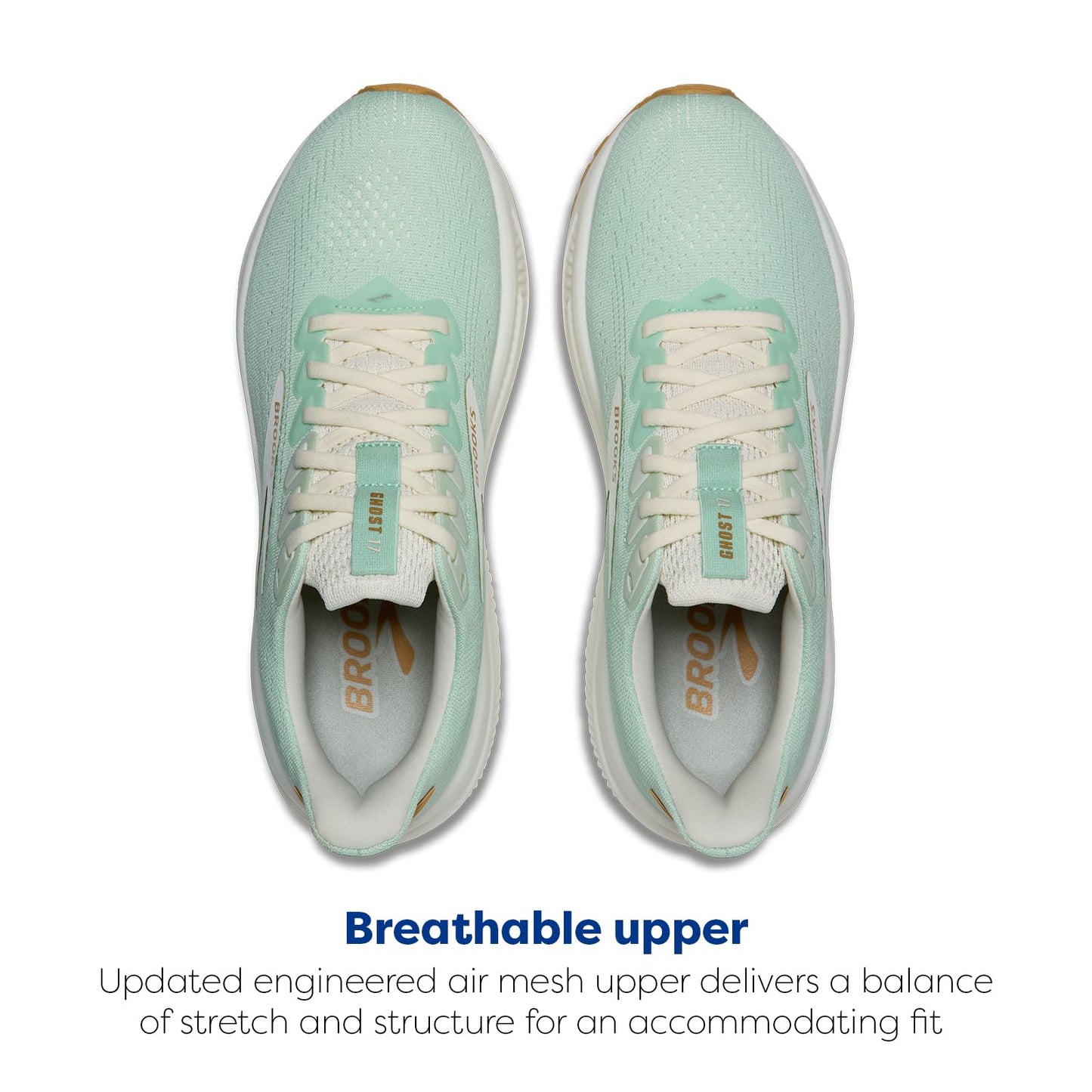 Brooks Women’s Ghost 17 Neutral Running Shoe - Honeydew/Coconut/Taffy - 8.5 Medium