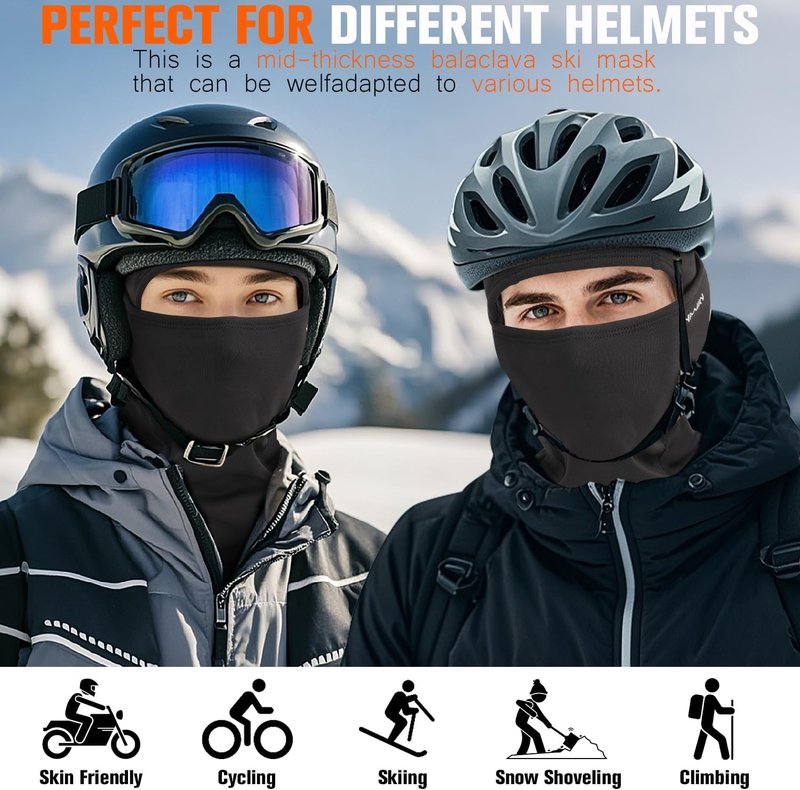 Windproof Thermal Balaclava Ski Mask | Full Face Cover for Cold Weather, Men & Women