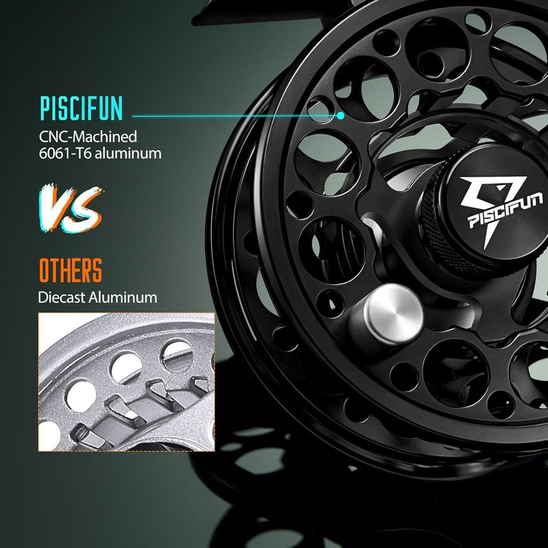 Piscifun Fly Fishing Reel - CNC-Machined Aluminum Alloy Design for Durability | Lightweight & Smooth Performance