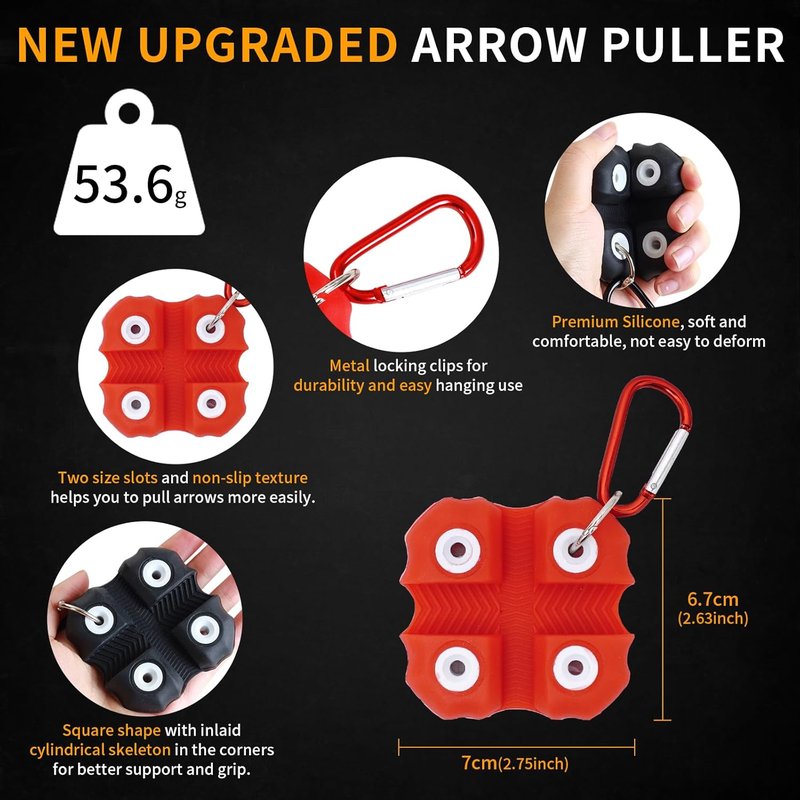 Archery Arrow Puller Tool - Metal Belt Clip Square Shape Gripper for Target Practice