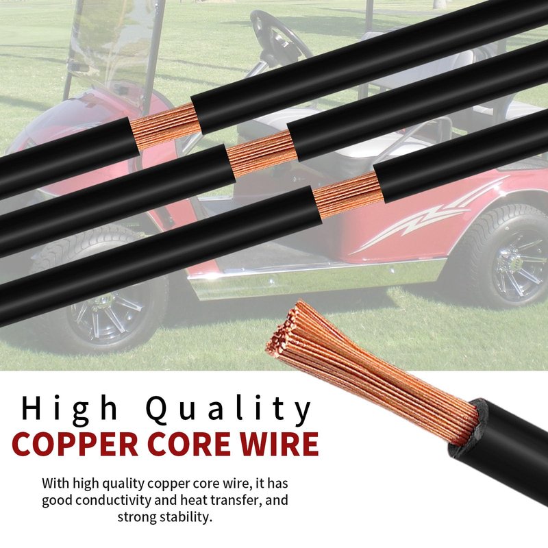 ZUDKSUY 3 PCS 48V Battery Cables 4 Gauge 16inch with Compatible EZGO RXV and Compatible Club Car Precedent 48V Golf Cart (4x12V Batteries) Golf Cart Battery Cables