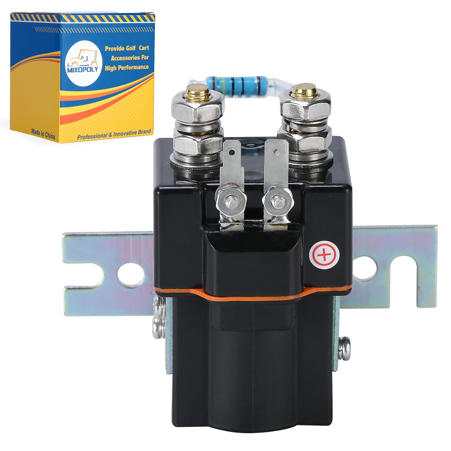 MIXOPOLY 48V 4 Terminal Golf Cart Solenoid for Club Car DS 1995-up & Precedent 2000-up Electric with Resistor Replace OEM 101908701 102774701 1014947 1019087-01 1027747-01