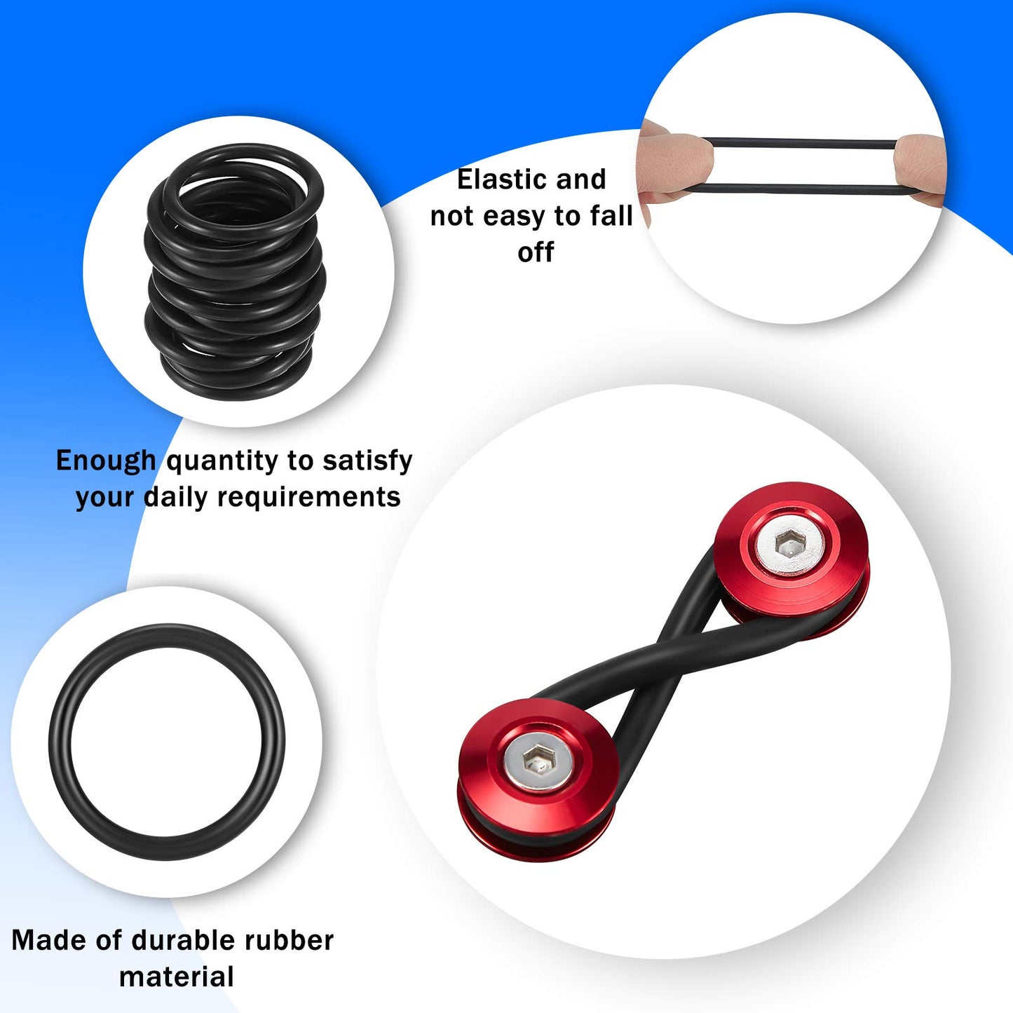 O Rings Black Bumper Fender Fasteners Washers Replacement Rubber Bands O Rings Bumper Quick Release Fasteners Washers for Car