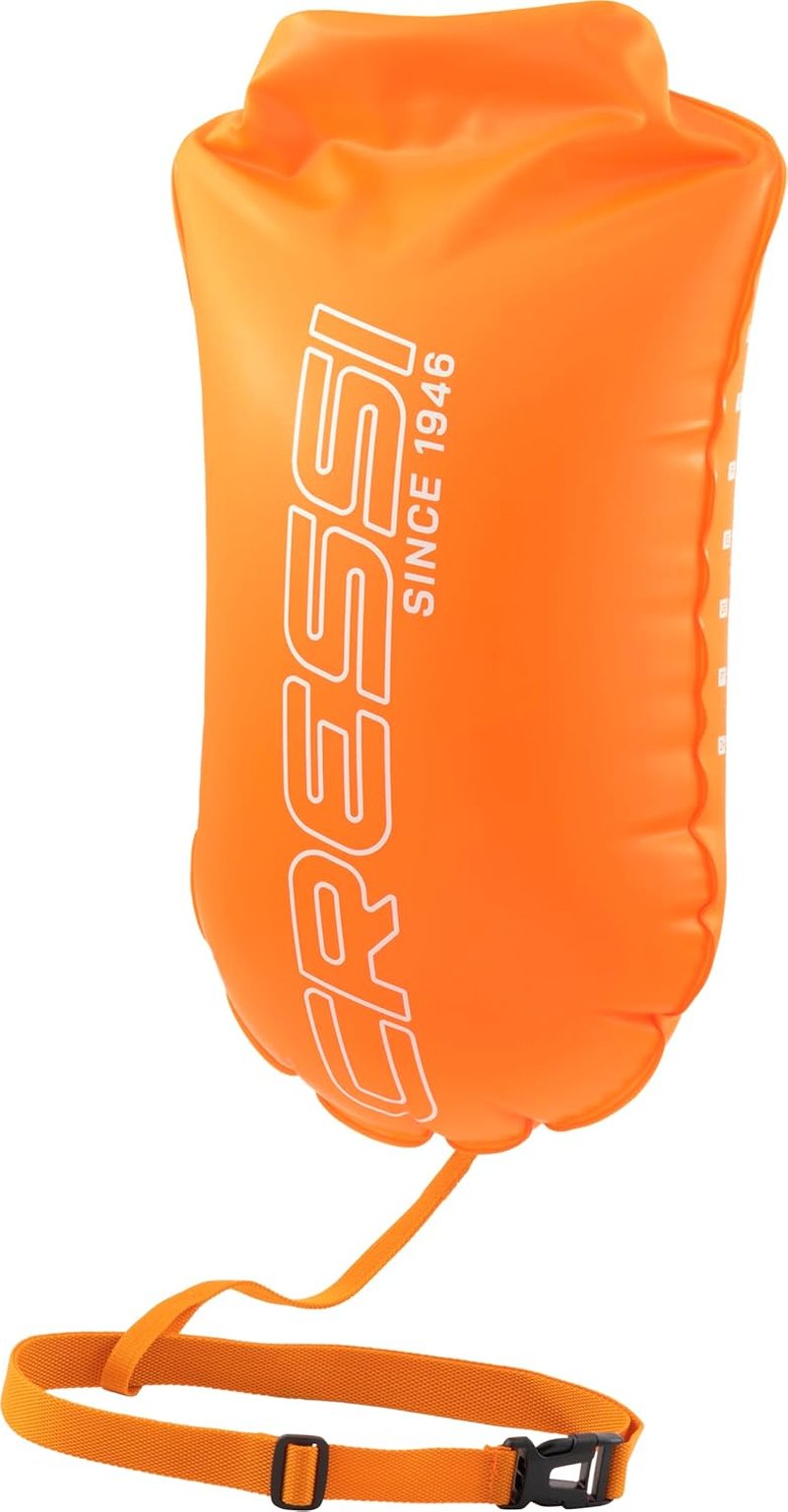 Cressi Glide High Visibility Safety Buoy for Swimmers - Lightweight & Easy Setup | Bright Orange Color