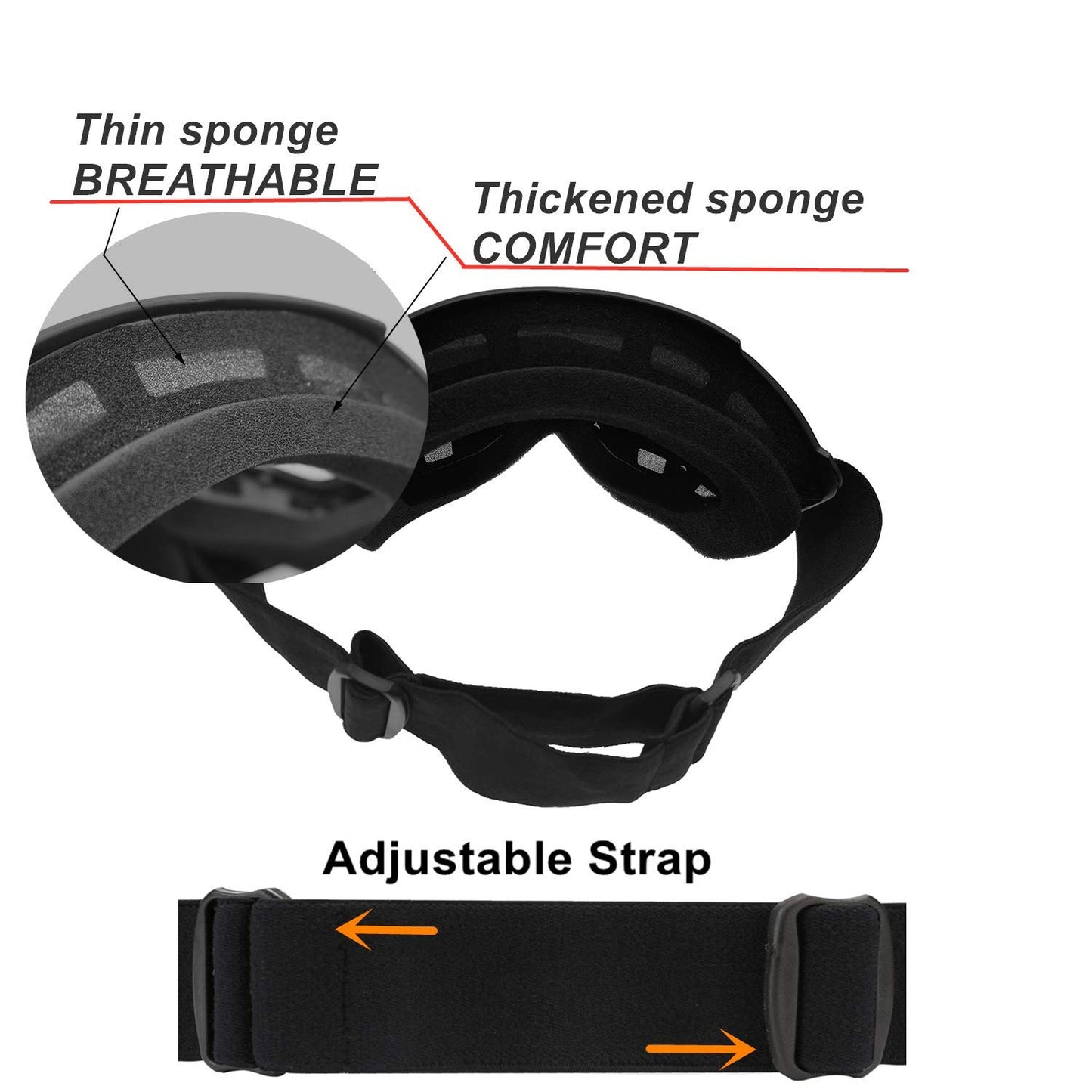 LJDJ Motorcycle Goggles with Removable Face Mask - Dirt Bike ATV Motocross Eyewear Anti-UV Adjustable MX Riding Offroad Cycling Motorbike Protective Glasses Racing Combat Tactical Military Goggles