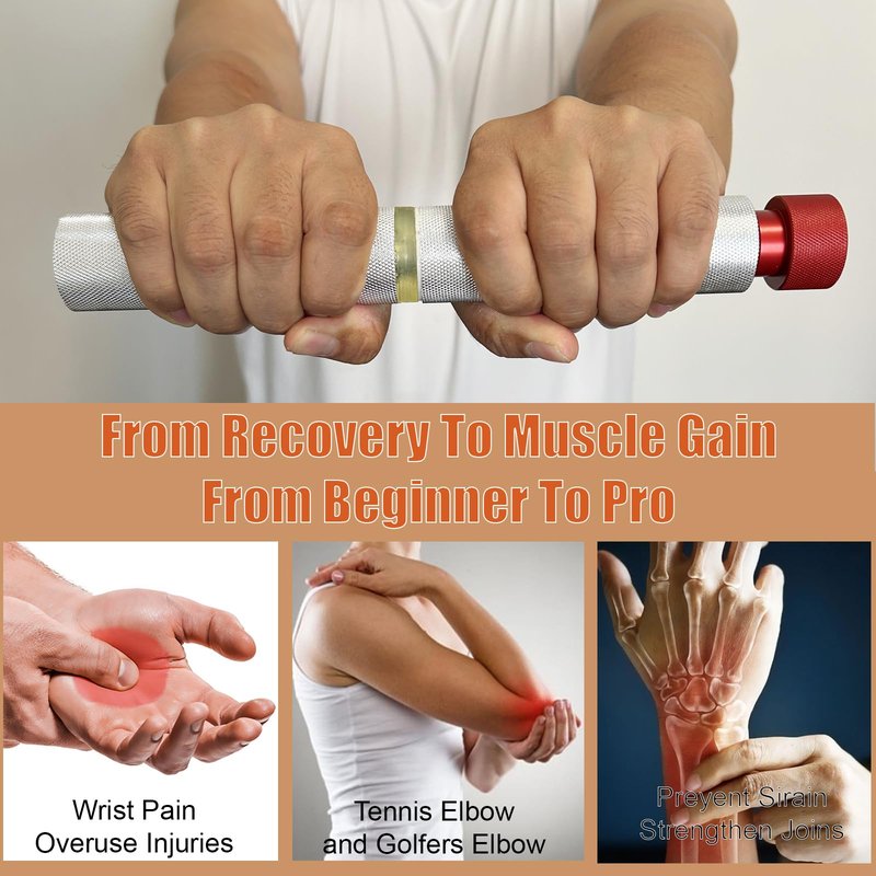 Adjustable Resistance Forearm Strengthener&Grip Strength Trainer-Durable Anodized Aluminum Wrist Roller for Men and Women, Home Gym Workout Equipment