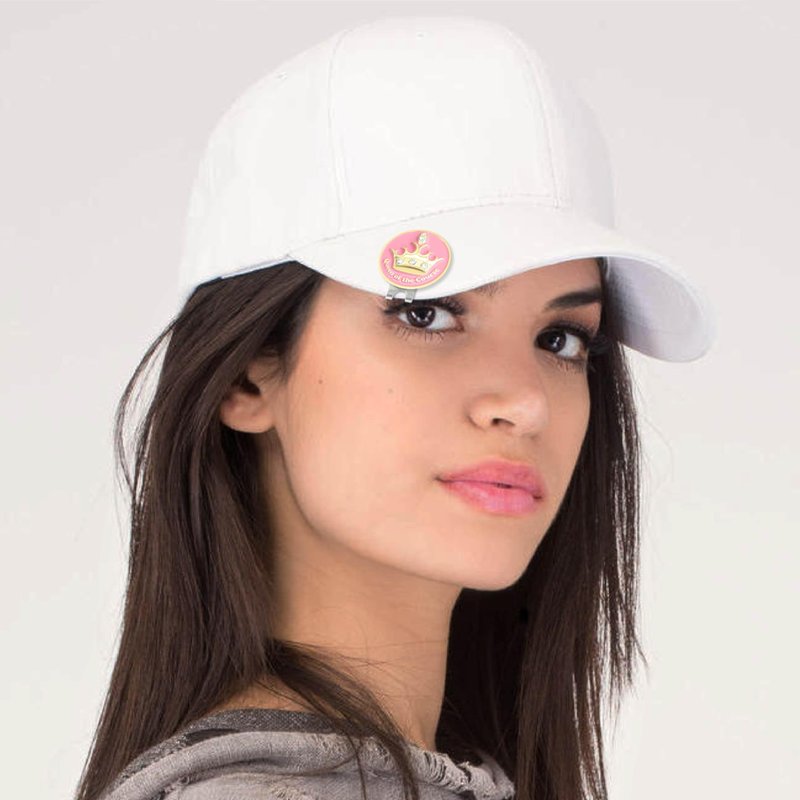 NAVIKA Queen of the Course Pink Crown Golf Ball Marker with Austrian Crystals | Hat Clip Included | Royal Themed Golfing Accessory | Luxury Tournament Gift for Women Golfers