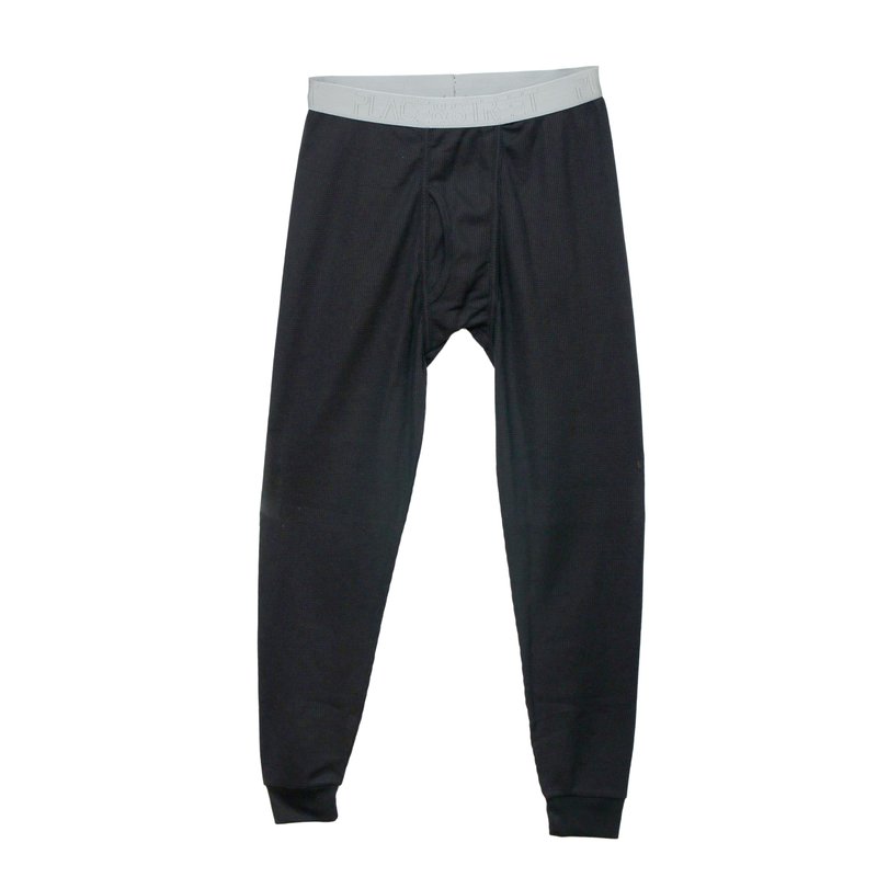 Thermal Underwear Pants for Men Long Johns Cotton Blend Base Layer Waffle Knit Bottoms Classic Cold Weather Black