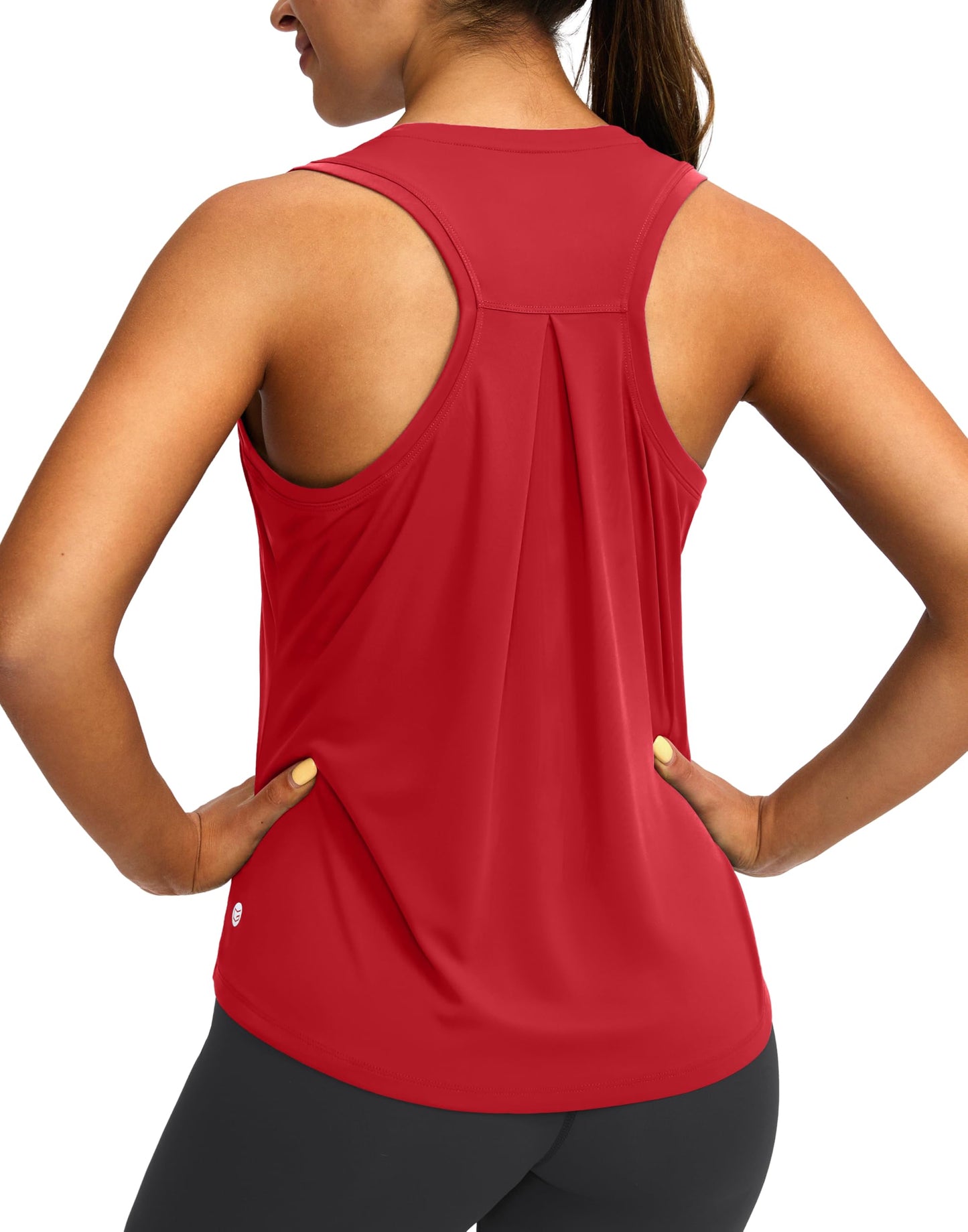 Women's Workout Tops Racerback Athletic Tank Tops Sleeveless Loose Fit Yoga Running Gym Shirts for Women(Red,L)