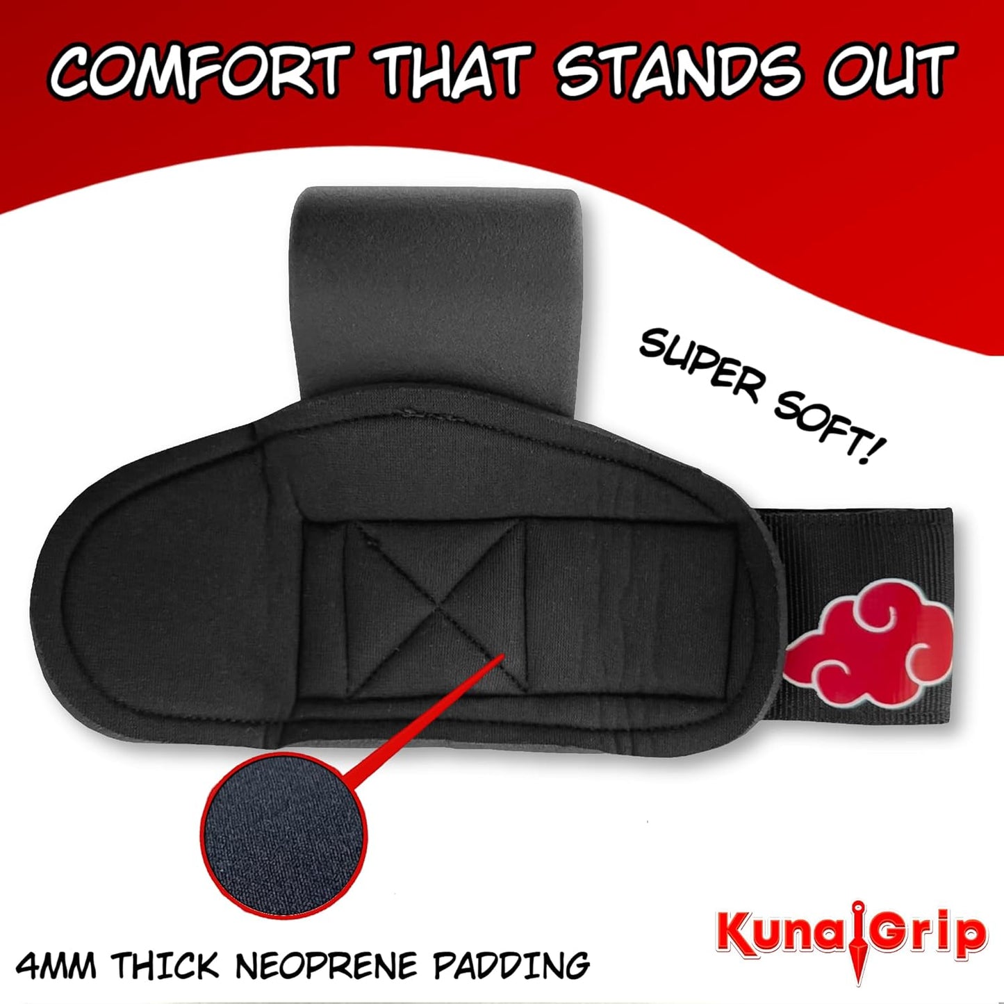 Anime Weight Lifting Hooks - Heavy Duty Wrist Straps for Ultimate Grip Support | Ideal for Deadlifts, Pull Ups, Powerlifting