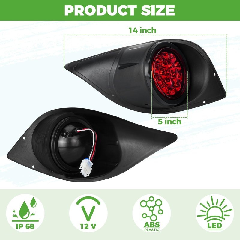 10L0L Golf Cart Tail Light for Yamaha G29 Drive 2007-2016 Gas/Electric, Golf Cart Rear Light Kit, 12V Compatible Lighting Assembly Driver & Passenger Side Replacement (3Pin Connector Included)