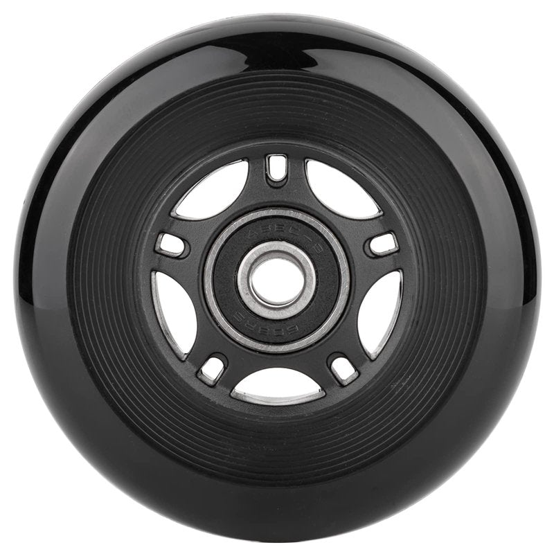 WHEELCOME Inline Skate Wheels Outdoor & Indoor Blade Roller Skate Wheels 85a Roller Hockey Wheels w/Bearings ABEC-9 for Scooter Luggage Repair, 64mm 70mm 72mm 76mm 80mm Dia, 8-Pack (Black, 80mm)