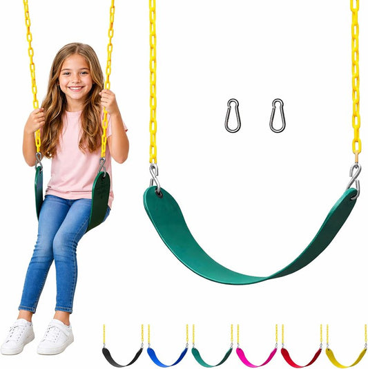 Jungle Gym Kingdom Swing Seat Replacement Kit - Heavy Duty Chains for Outdoor Play | Green, 1 Pack