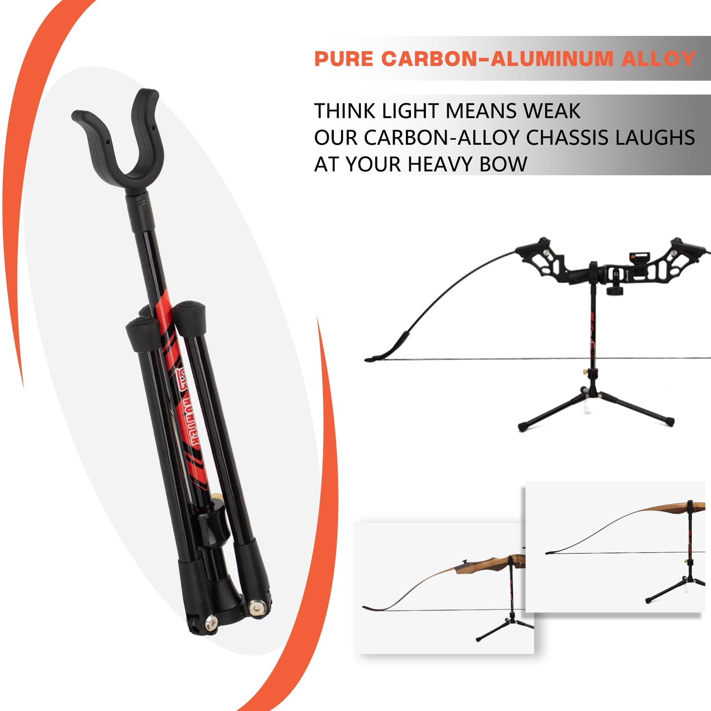 Archery Bow Stand Foldable Pure Carbon Bow Holder