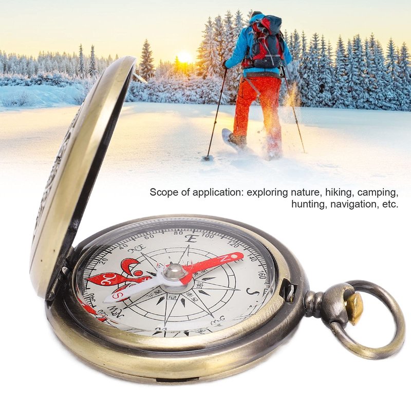 Moofey Compass, Brass Compass, Compas Watch for Outdoor Hiking