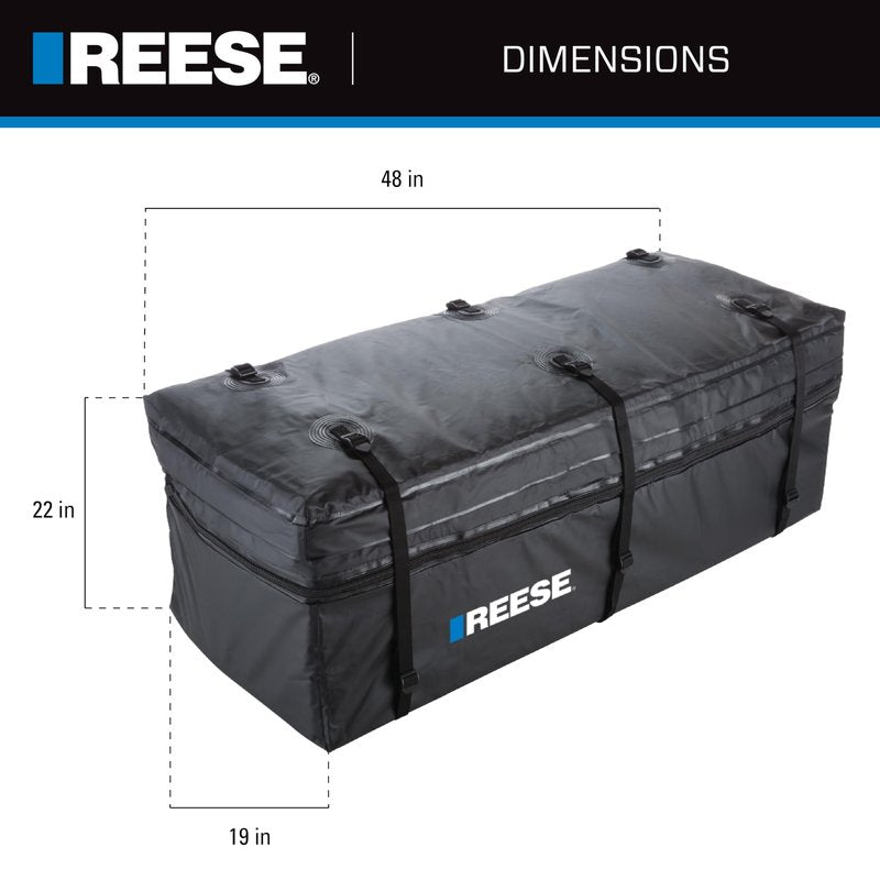 Reese 1044000 Olympia Hitch Mount Expandable Cargo Carrier Bag, 48 Inch x 19 Inch x 18 Inch to 22 Inch, 11.5 cu. ft. Capacity, Fits 48 X 20” Cargo Carriers