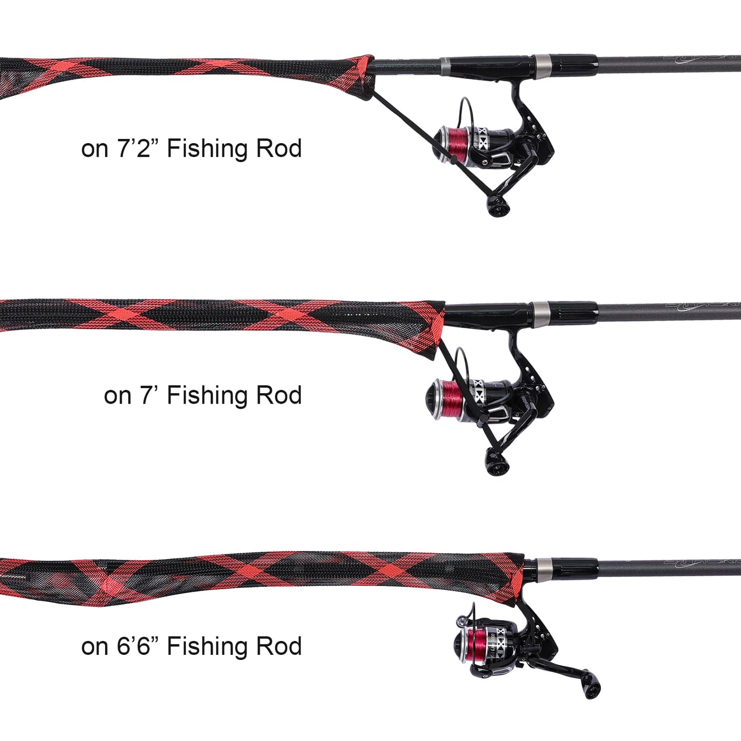 AZETIO 10 Pcs Fishing Rod Sleeves Rod Socks with Lanyard, Pole Sleeves