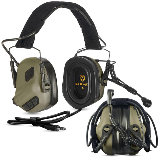 EARMOR M32 Tactical Headset Hunting & Shooting Earmuffs with Microphone, Sound Amplification, Nato TP120 Jacket, Black