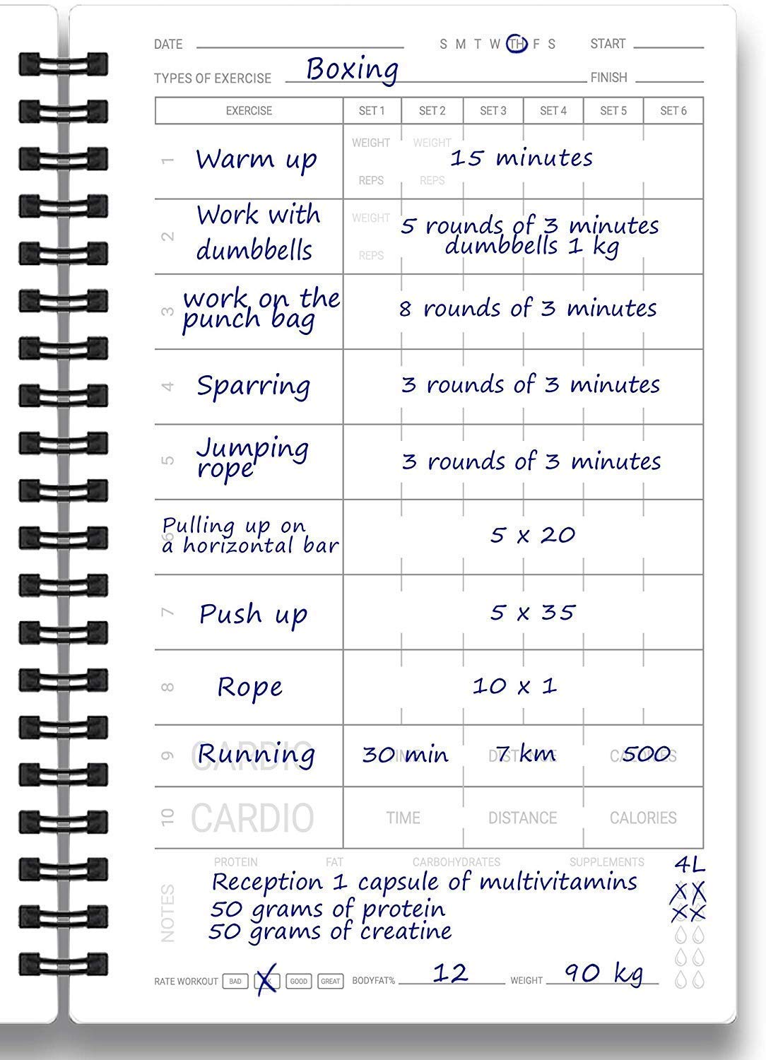 Fitness Log Book & Workout Planner - Designed by Experts Gym Notebook, Workout Tracker, Exercise Journal for Men Women