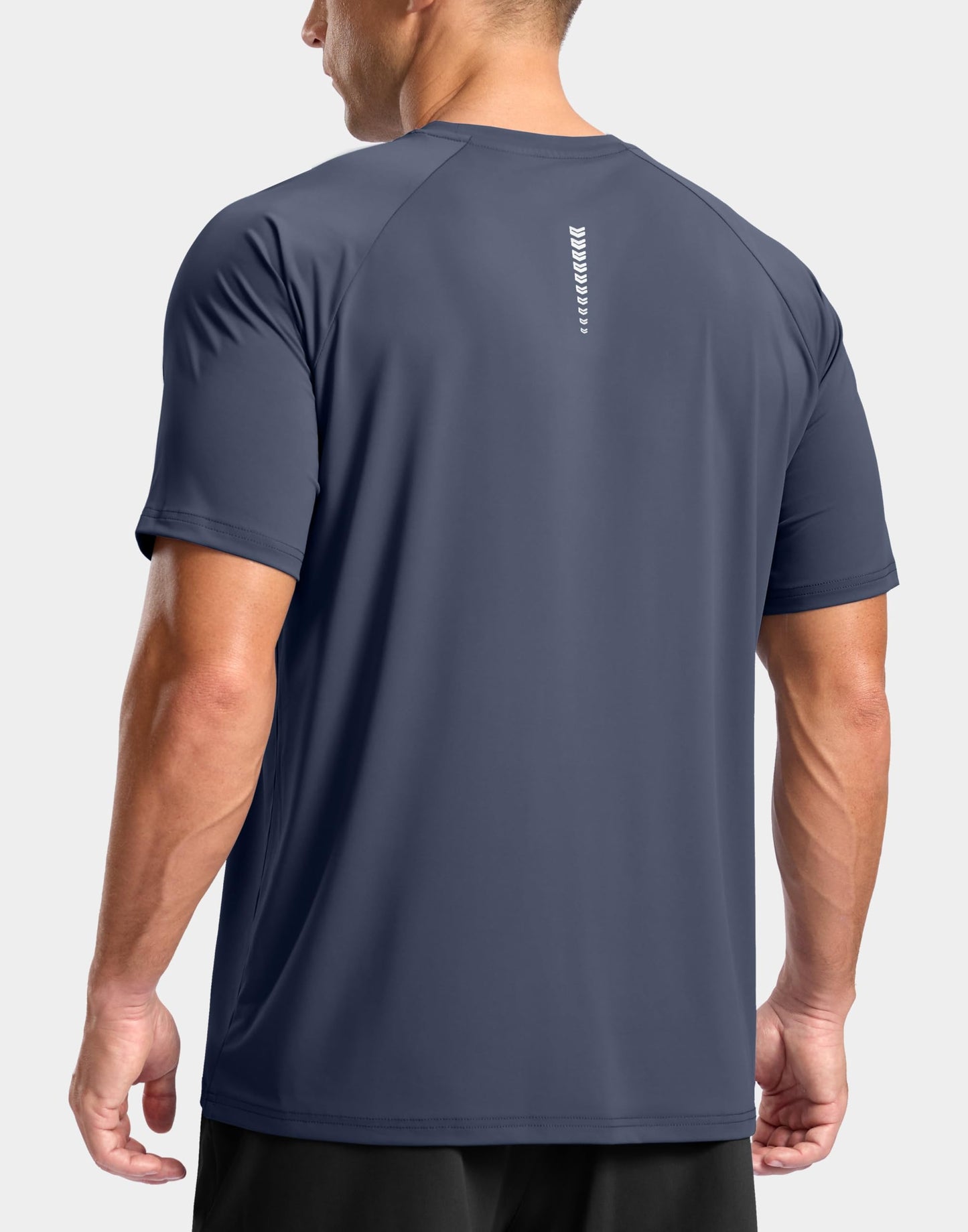 G Gradual Men's Athletic Workout T-Shirts Moisture Wicking Cooling Running Shirts Short Sleeve Performance Tee for Gym Tennis(Dusty Blue,L)