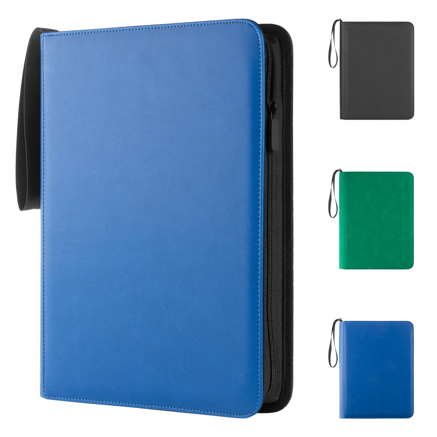 Prilino Ringless Trading Card Binder, 9 Pocket, 432 Storage Capacity, Blue