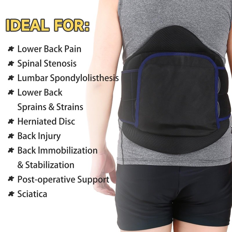 Mathgetin LSO Back Brace for Lower Back Pain, Dual Pulley System Lumbar Support Belt for Herniated Disc, Scoliosis, Sciatica, Adjustable Arch Back Support, Universal Size