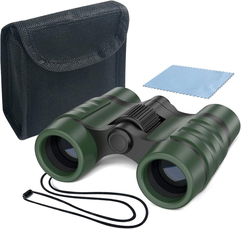 Kids Binoculars - Perfect Outdoor Toy for Ages 3-8 | Great for Hiking, Bird Watching, Travel - Green