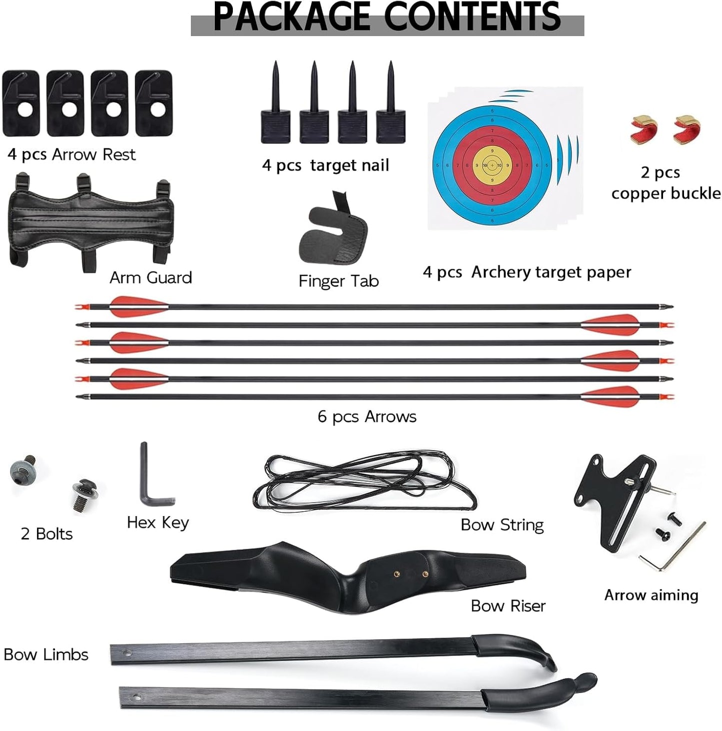 Recurve Bow and Arrow Set for Adults | Takedown Archery Kit for Beginners - Outdoor Target Practice - 18/30/40 Lbs