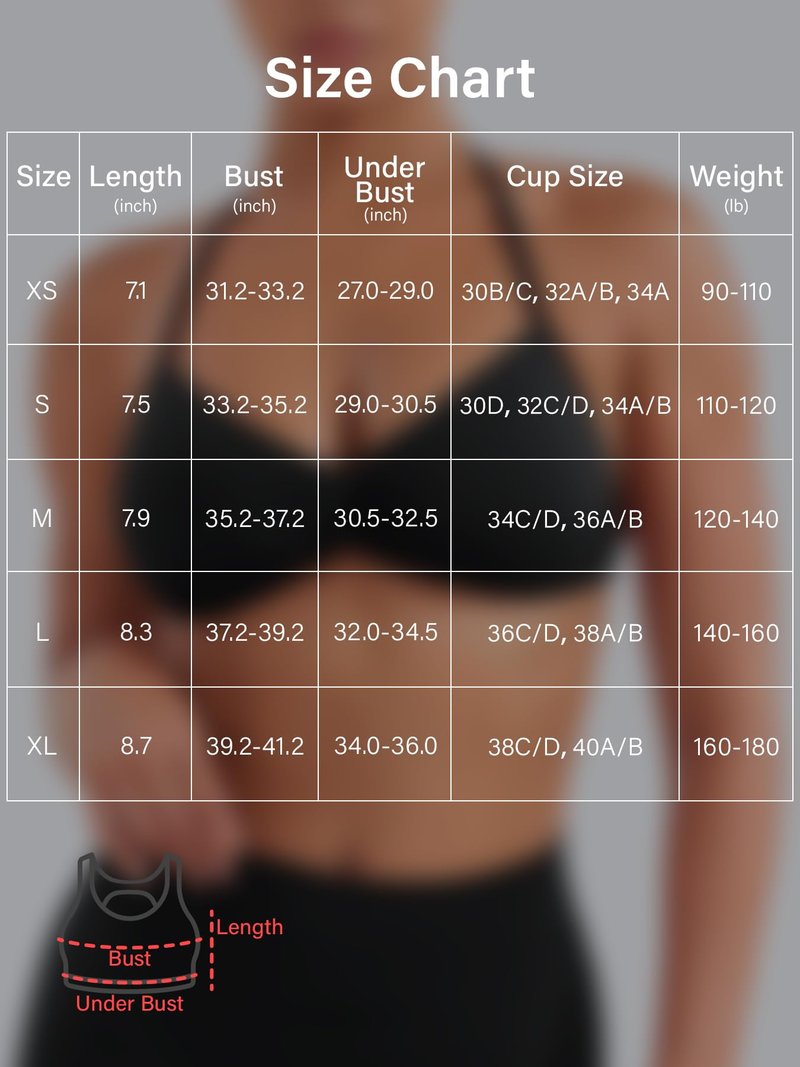 VOYJOY Impact Strappy Sports Bra Adjustable Padded Workout Gym Yoga Bra Crop Top for Women Black