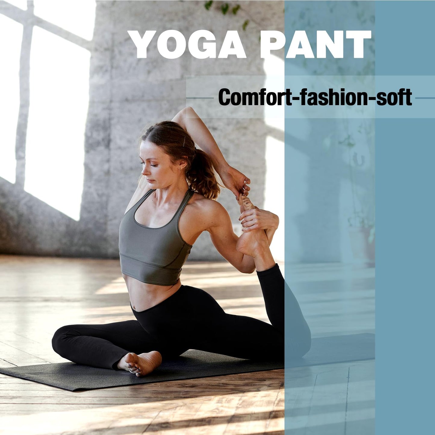 SINOPHANT 3 Pack Leggings for Women - High Waisted Buttery Soft Yoga Pants for Workout Athletic Sports Black/Grey/Navy Pockets L-XL