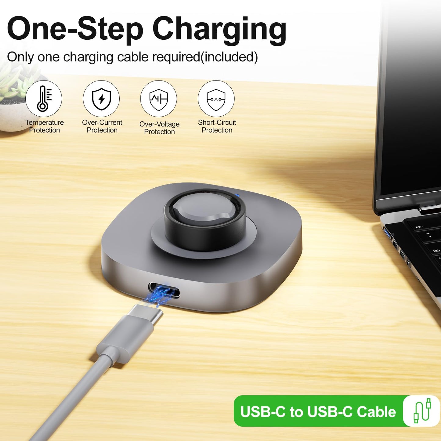 Compatible with Aura-Ring Gen 3 Charger - Size 6 - Charging Dock and USB-C Cable Replacement Accessories