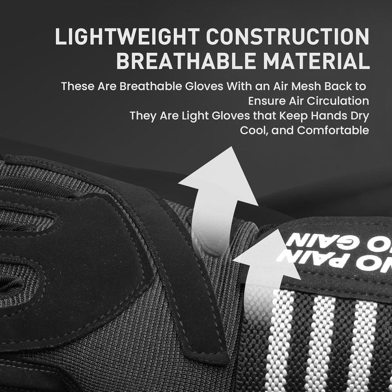 Weightlifting Workout Gloves - Full & Half Finger with Wrist Strap Support | Padded Grip for Men