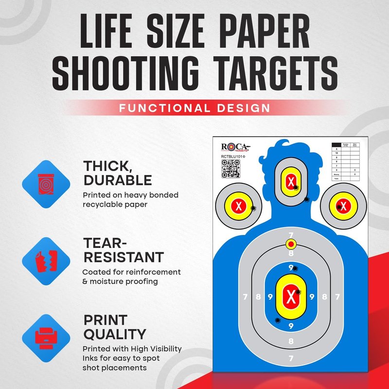 Silhouette Paper Shooting Targets - Extra Large 23 x 34 in High-Visibility Anti-Glare Design | 20 Pack for Rifle, Pistol, BB & Pellet Guns