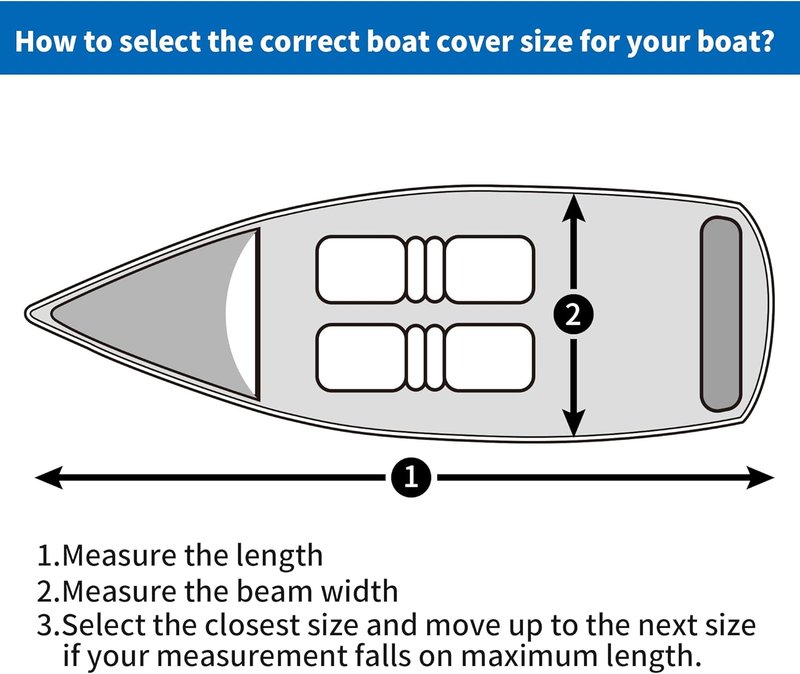 Trailerable Boat Cover - 16'-18.5' Waterproof Heavy Duty for V-Hull, Fishing & Utility Boats | 800D Fabric, 94" Wide